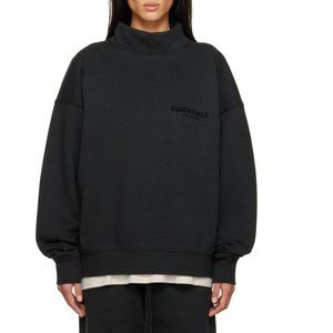 ESSENTIALS Black Mock Neck Sweatshirt XS